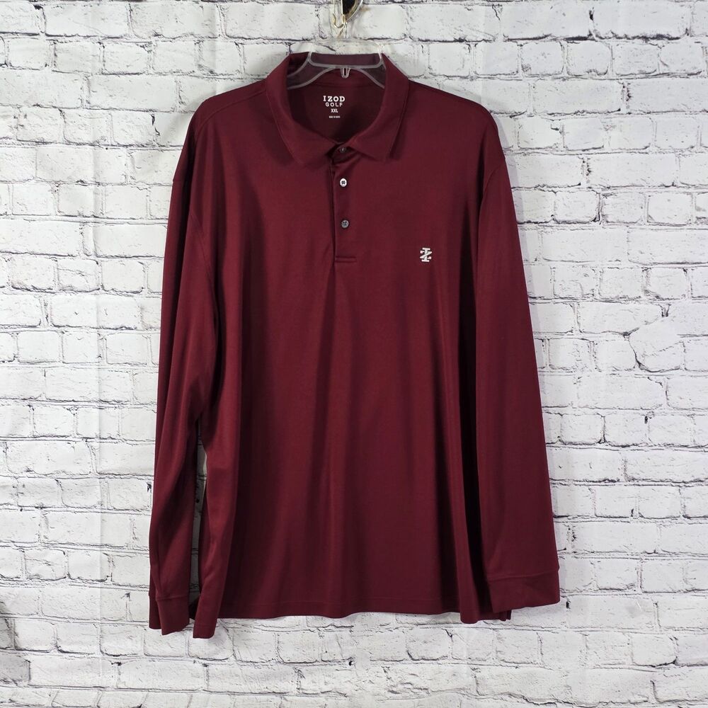 IZOD Men's XXL Red & Black Striped Short Sleeve Golf‎ Shirt